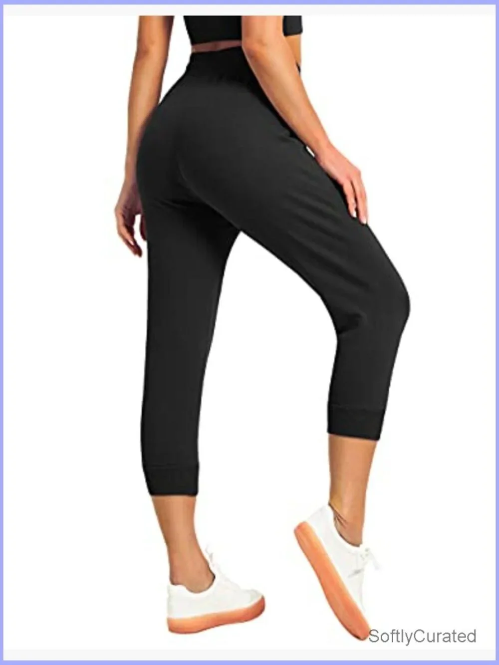 Capri Jogger Sweatpants for Women - Cotton Drawstring Lounge Pants